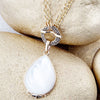 Abby White Mother of Pearl Golden Pendant Necklace - Barse Jewelry
