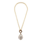 Abby White Mother of Pearl Golden Pendant Necklace - Barse Jewelry