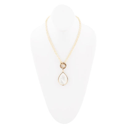 Abby White Mother of Pearl Golden Pendant Necklace - Barse Jewelry