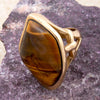 Abstract Brown Tiger's Eye Golden Statement Ring - Barse Jewelry