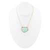 Abstract Green Chrysoprase and Golden Pendant Necklace - Barse Jewelry