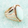 Abstract Green Chrysoprase and Golden Ring - Barse Jewelry