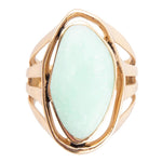 Abstract Green Chrysoprase and Golden Ring - Barse Jewelry