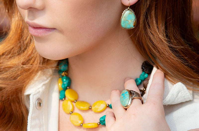 Agave Genuine Turquoise Ring - Barse Jewelry