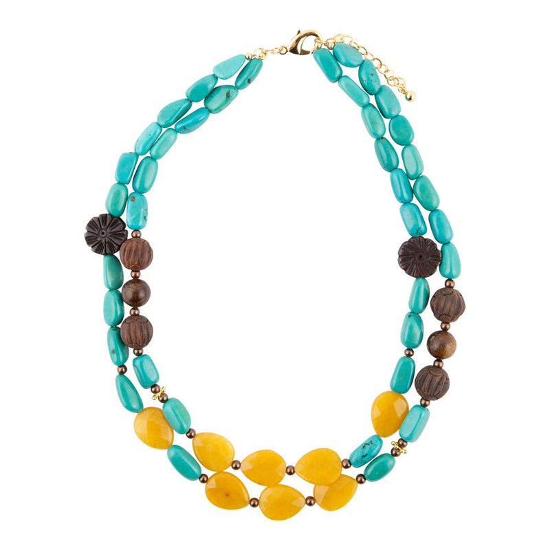 Agave Mixed Stone Statement Necklace - Barse Jewelry