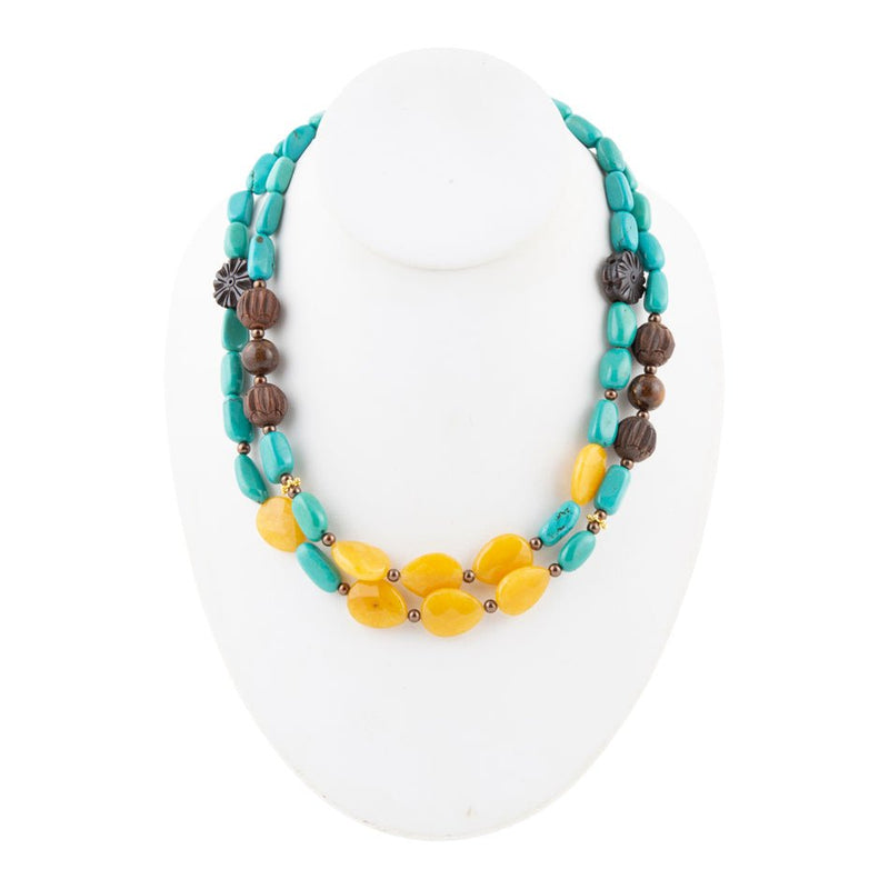 Agave Mixed Stone Statement Necklace - Barse Jewelry