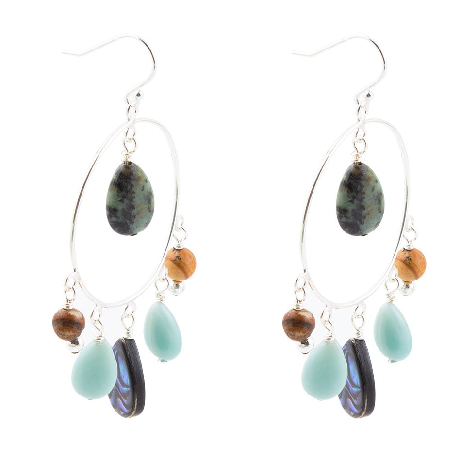 Ajo Abalone Sterling Silver Circle Earrings - Barse Jewelry