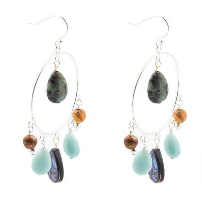 Ajo Abalone Sterling Silver Circle Earrings - Barse Jewelry