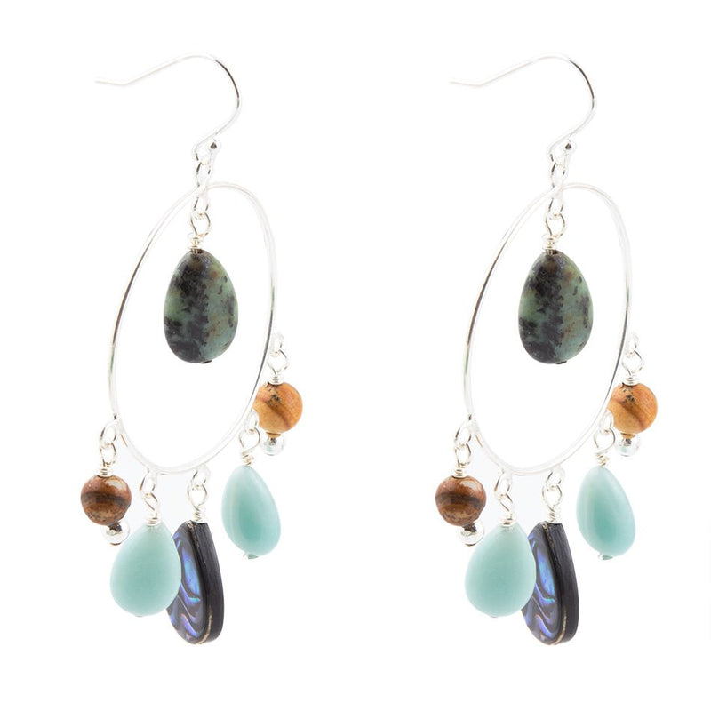 Ajo Abalone Sterling Silver Circle Earrings - Barse Jewelry