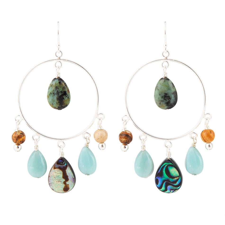 Ajo Abalone Sterling Silver Circle Earrings - Barse Jewelry