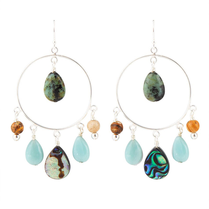 Ajo Abalone Sterling Silver Circle Earrings - Barse Jewelry