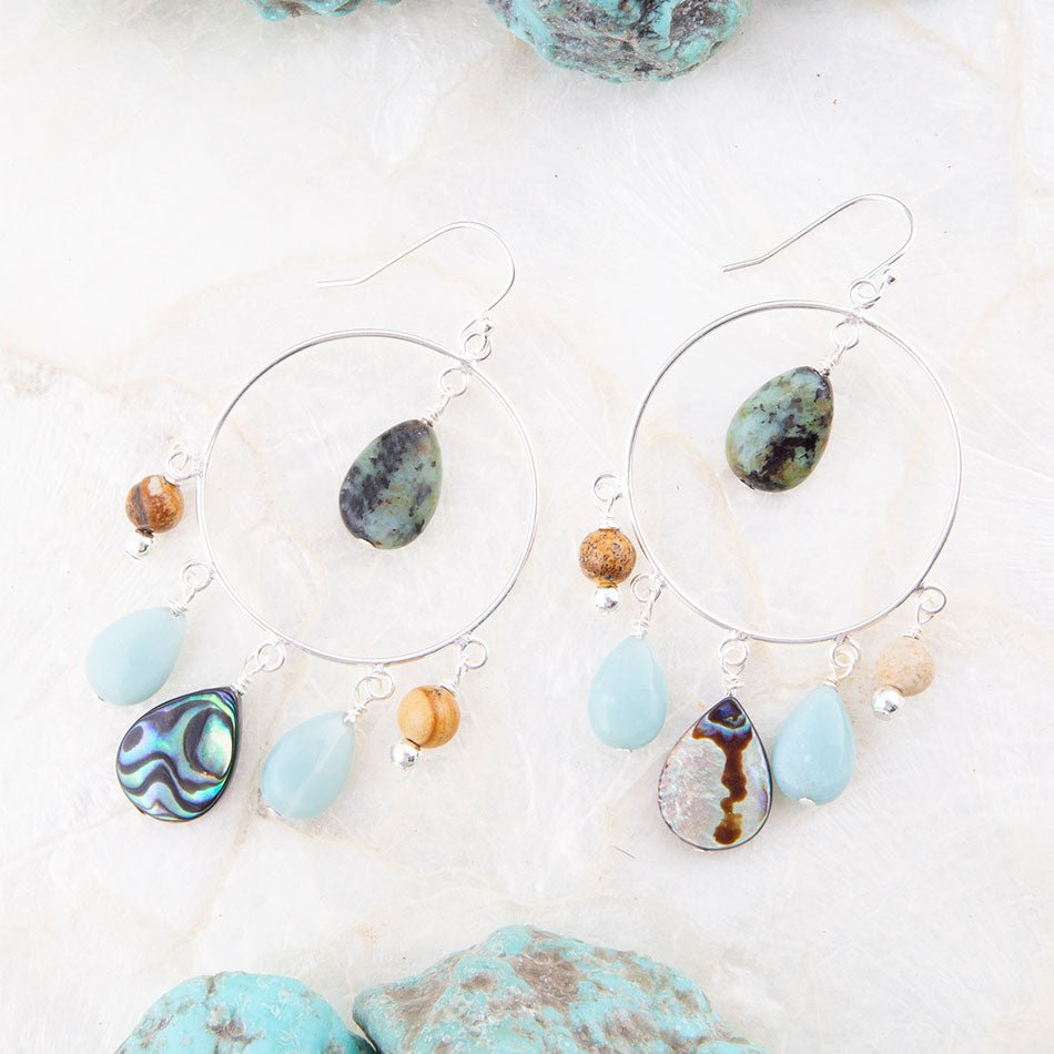 Ajo Abalone Sterling Silver Circle Earrings - Barse Jewelry
