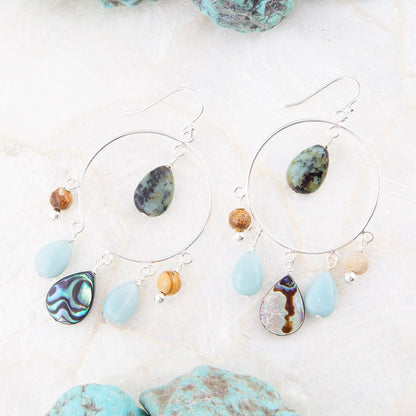 Ajo Abalone Sterling Silver Circle Earrings - Barse Jewelry