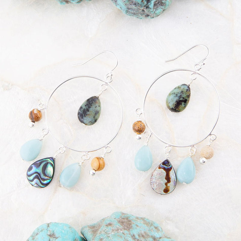 Ajo Abalone Sterling Silver Circle Earrings - Barse Jewelry