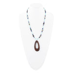Ajo Blue Abalone and Amazonite Wood Pendant Necklace - Barse Jewelry