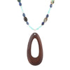 Ajo Blue Abalone and Amazonite Wood Pendant Necklace - Barse Jewelry