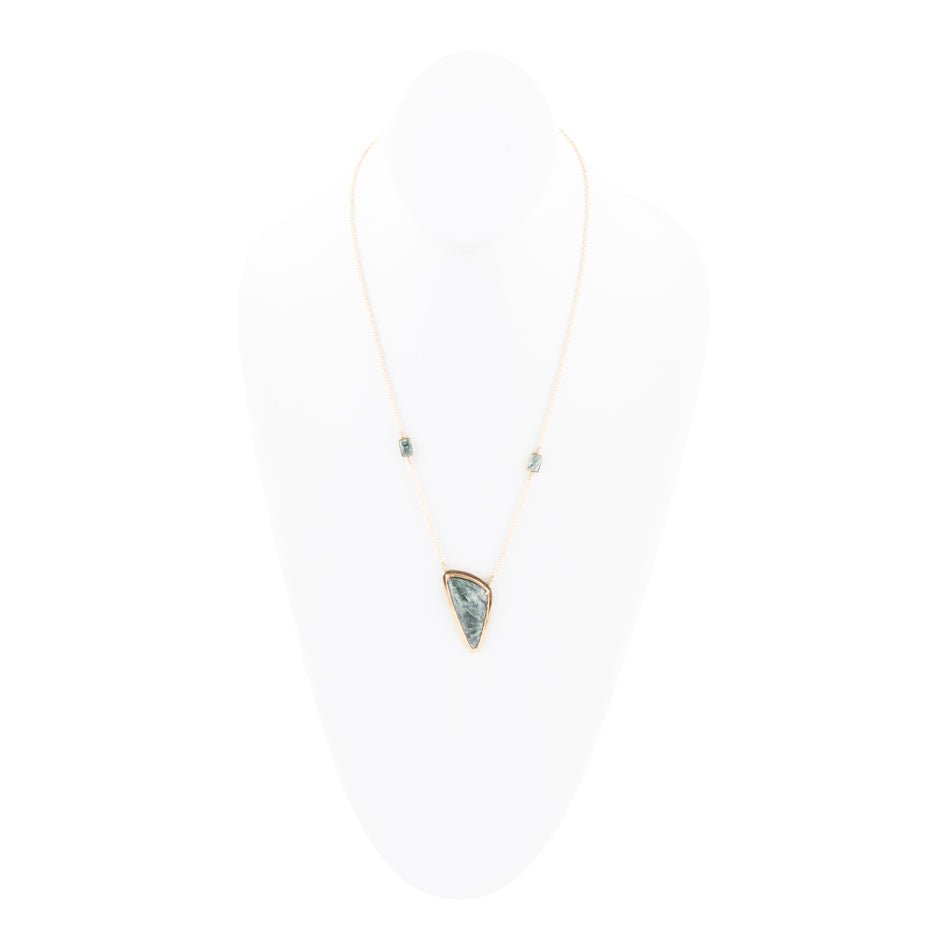 Alpine Green Seraphinite and Golden Necklace - Barse Jewelry