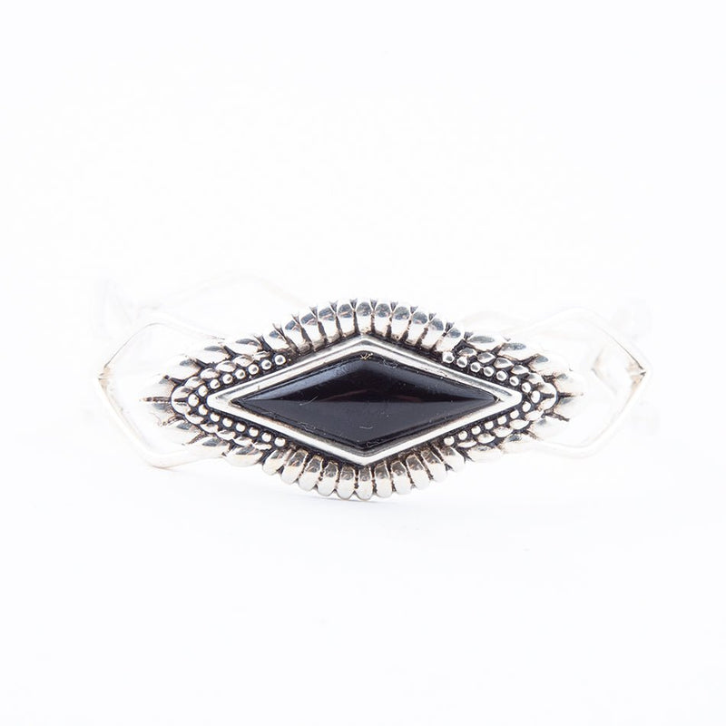 Anemone Black Onyx Sterling Silver Cuff Bracelet - Barse Jewelry