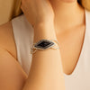 Anemone Black Onyx Sterling Silver Cuff Bracelet - Barse Jewelry