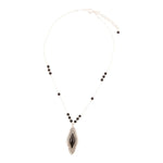Anemone Long Diamond Black Onyx and Sterling Silver Necklace - Barse Jewelry