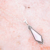 Anemone Long Diamond Pink Mother of Pearl and Sterling Silver Necklace - Barse Jewelry