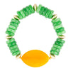 Apricot Green Agate Chunky Golden Bracelet - Barse Jewelry
