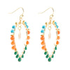 Apricot Teals Multicolor Golden Statement Earrings - Barse Jewelry