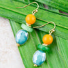 Apricot Yellow Agate Golden Drop Earrings - Barse Jewelry