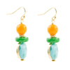 Apricot Yellow Agate Golden Drop Earrings - Barse Jewelry