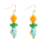 Apricot Yellow Agate Golden Drop Earrings - Barse Jewelry