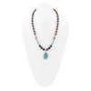 Argo Blue Apatite and Brown Tiger's Eye Golden Pendant Necklace - Barse Jewelry