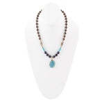 Argo Blue Apatite and Brown Tiger's Eye Golden Pendant Necklace - Barse Jewelry