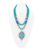 Argo Blue Apatite and Golden Bronze Pendant Necklace - Barse Jewelry