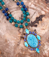 Argo Blue Apatite and Golden Bronze Pendant Necklace - Barse Jewelry