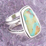 Art Blue Turquoise and Sterling Silver Statement Ring - Barse Jewelry