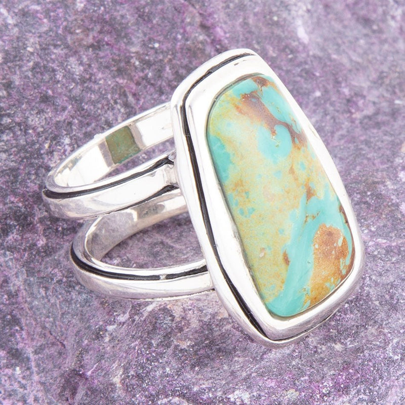 Art Blue Turquoise and Sterling Silver Statement Ring - Barse Jewelry