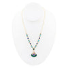 Art Deco Colorful Inlay Golden Necklace - Barse Jewelry