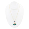Art Deco Colorful Inlay Golden Pendant Necklace - Barse Jewelry