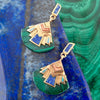 Art Deco Multi Colored Golden Earrings - Barse Jewelry