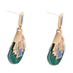 Art Deco Multi Colored Golden Earrings - Barse Jewelry