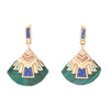 Art Deco Multi Colored Golden Earrings - Barse Jewelry