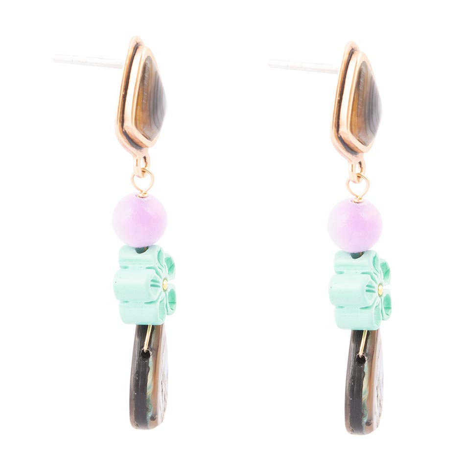Aruba Abalone Post Golden Drop Earrings - Barse Jewelry