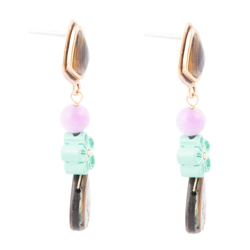Aruba Abalone Post Golden Drop Earrings - Barse Jewelry