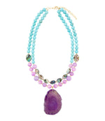 Aruba Purple Agate Statement Necklace - Barse Jewelry