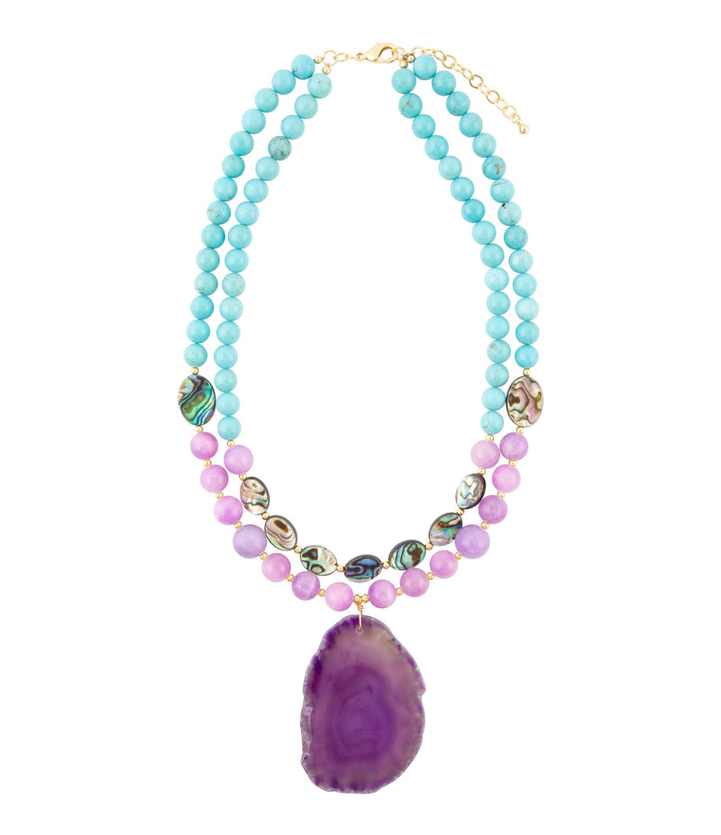 Aruba Purple Agate Statement Necklace - Barse Jewelry