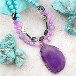 Aruba Purple Agate Statement Necklace - Barse Jewelry