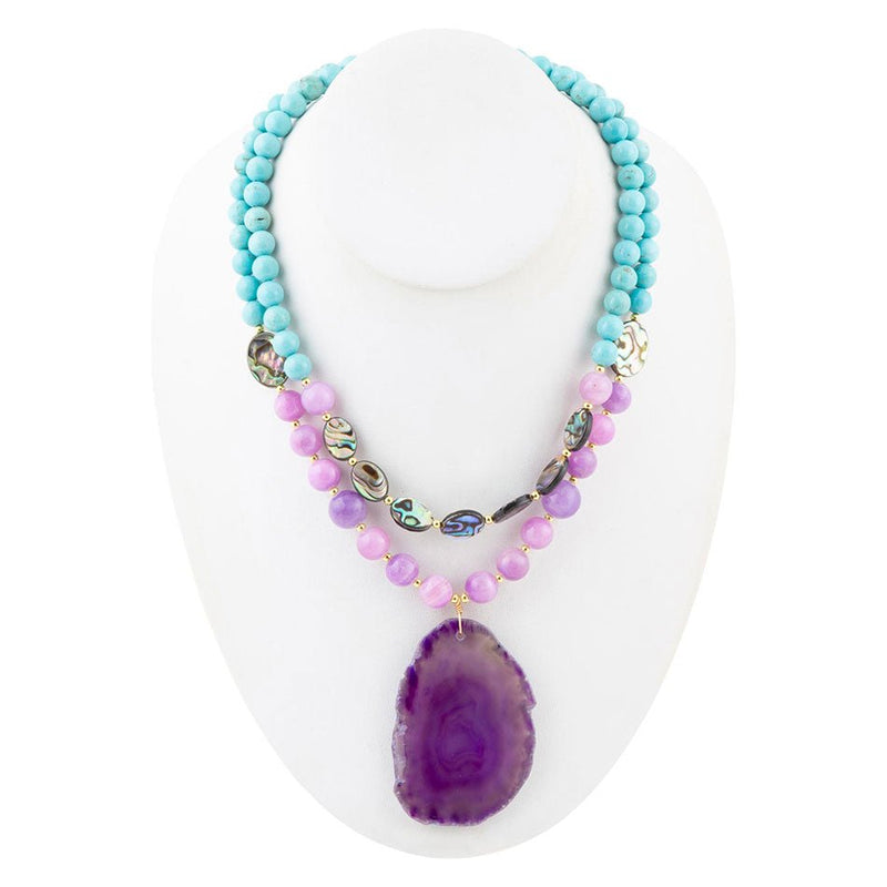 Aruba Purple Agate Statement Necklace - Barse Jewelry