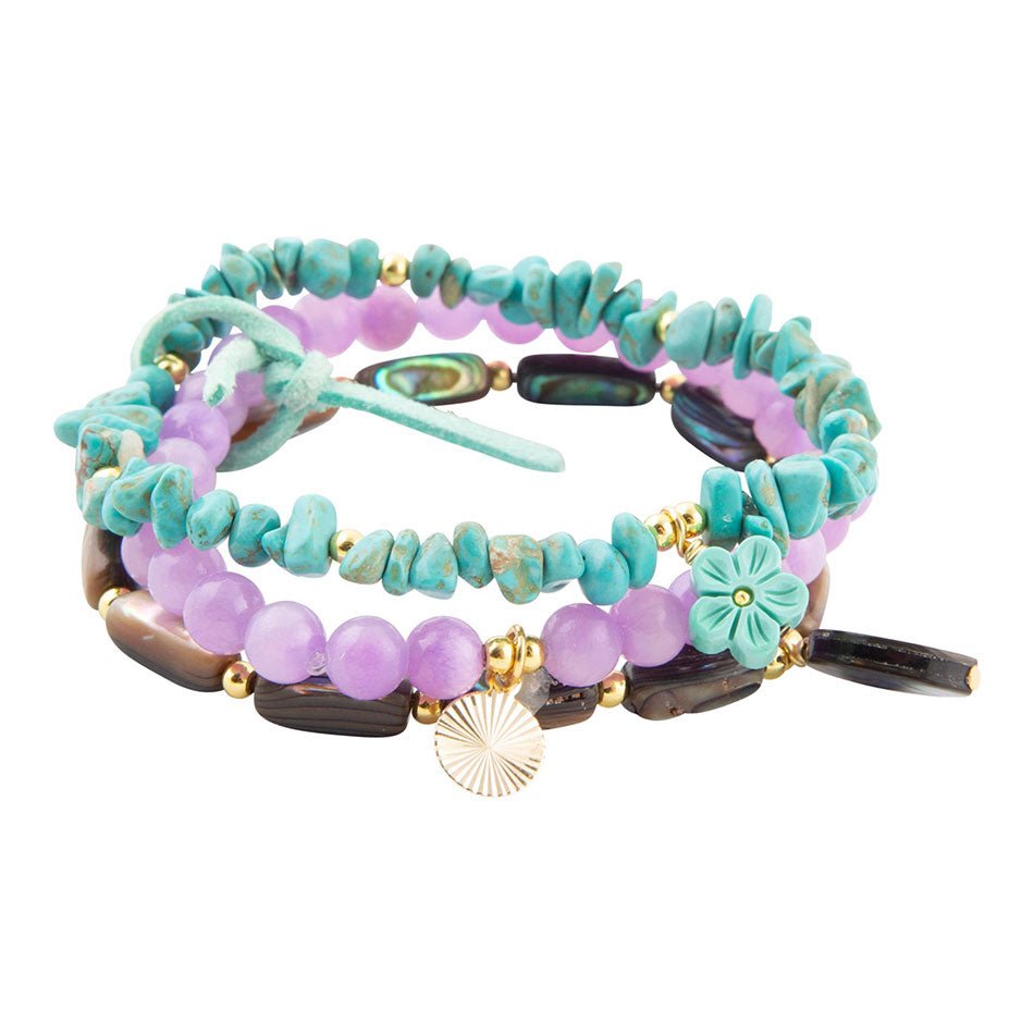 Aruba Purple Jade Bracelet Set - Barse Jewelry