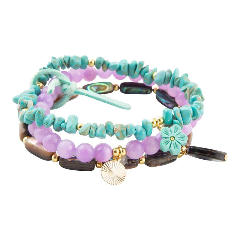 Aruba Purple Jade Bracelet Set - Barse Jewelry
