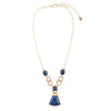 Athena Blue Agate Golden Statement Necklace - Barse Jewelry